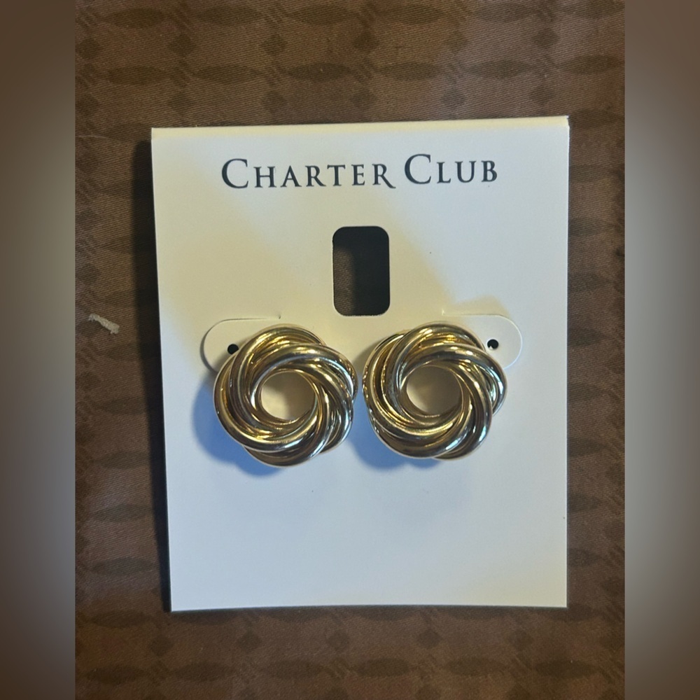 Charter Club Gold-Tone Swirl Earrings